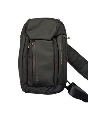 Bange Black Crossbody Sling Bag Adjustable Strap Durable Racquet Coil Zippers